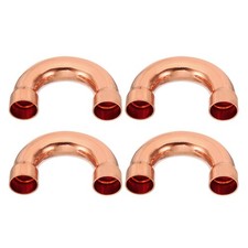 3/4 Inch ID Copper Pipe Fittings, 4 Pcs 180 Degree Return Bend Copper Pipe