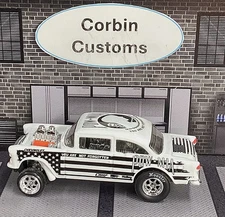 FULL CUSTOM HOT WHEELS 55 GASSER--POW/MIA--WITH HOOSIERS RUBBER TIRES