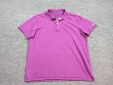 Nike Shirt Mens Large Purple Golf Polo Stripe Short Sleeve Dri Fit