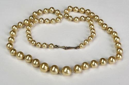 New ListingVintage 18K GOLD CLASP Faux Pearl Costume Jewelry Necklace