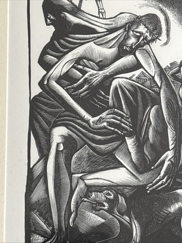 Grabado en madera original Bernard Brussel-Smith 1948 "Descenso" 39/50 - Imagen 4 de 12