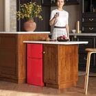 3.2 Cu.Ft Double Door Mini Fridge w/ Freezer, Adjustable Shelf for Dorm Red