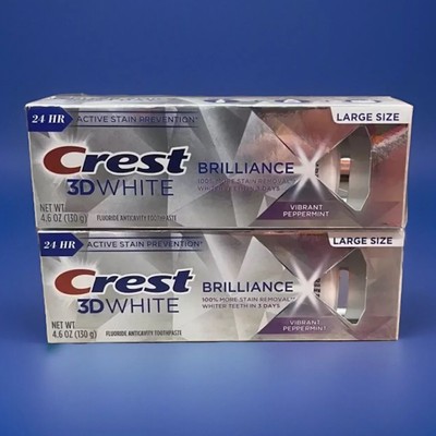 Crest 3D White Brilliance Teeth Whitening Toothpaste, Vibrant Peppermint 4.6 oz