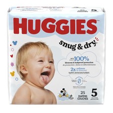 Kimberly Clark Unisex Baby Diaper Huggies Snug Dry Size 5 Disposable Heavy Abs