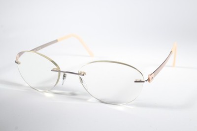 Silhouette Brille 5452 Damen Rosa 6052 Randlos Titan Brille Brillengestell