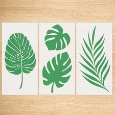 3 Pcs Leaf Painting Stencils Flexible Paint Fern Leaf Turtle Stencil Reusable...