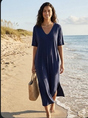 petite midi t shirt dress PixieGirl Petite Women's Black Cotton T-Shirt Maxi Dress