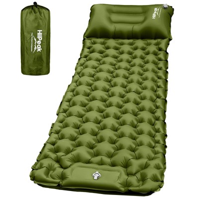 Ultralight Inflatable Sleeping Mat with Built-in Foot Pump & Pillow