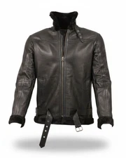 RAF Aviator B3 Bomber Jacket Men Real Sheepskin Leather Flying Pilot Jacket Coat