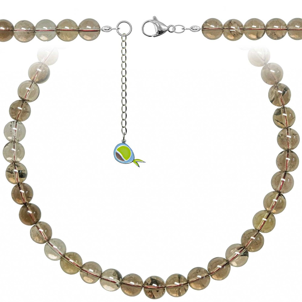 Collier en quartz fumé 50 cm le bijou idéal pour vos tenues de bureau