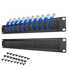 1U Rack Mount Cable Management Panel with Brush,Rack Brush Panel for 19 inch ...