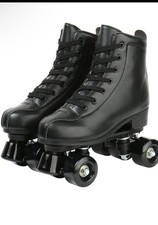Black double row, adjustable,leather,high top roller skate for women size 40