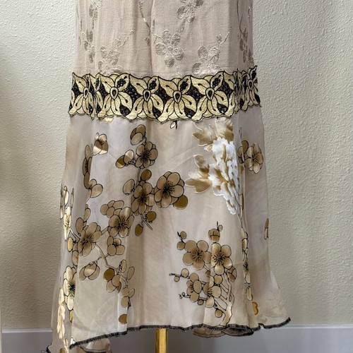 Vintage 90s Floral Maxi Skirt Whimsigoth Fairy Grunge Forest Nymph Romantic L - Picture 4 of 9
