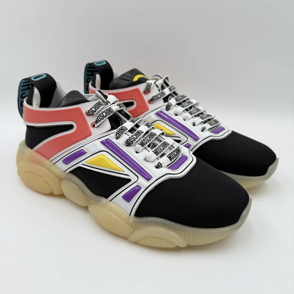 Moschino Teddy Sole Sneakers Men’s Size 46 Multicolor Made in Italy - Image 3 of 4