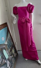 CAROLINA HERRERA HOT PINK OFF THE SHOULDERS MAXI SIZE US 4