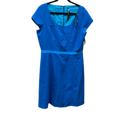 ANDREW MARC NEW YORK Blue Cap Sleeveless Dress 14 above Knee Neiman Marcus