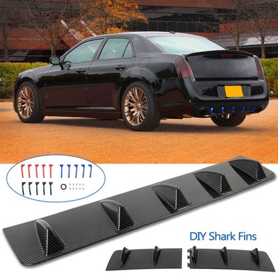 For Chrysler 300 Rear Diffuser DIY Shark Fins Bumper Splitter Spoiler Lip Carbon