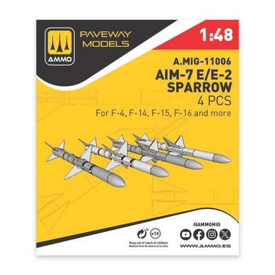 Ammo MIG A.MIG-11006 - 1/48 AIM-7E/E2 Sparrow (4 pcs) - Neu
