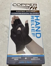 NEW - Copper Fit Hand Relief Compression Gloves Size S/M