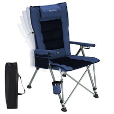 Folding Camping Chair with Cup Holder and Storage Bag, Heavy Duty Support 400...