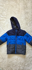 OshKosh B'gosh Boys Colorblock Hooded Puffer Jacket Full Zip Pockets Sz 7