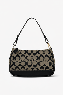 Vintage Y2K Coach Signature Mini Pouch Handbag Black Canvas 6094