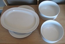 Friesland Jeverland weiß Servierplatten 33x23,4 cm u. Schüsseln 16,8, u. 19,0 cm