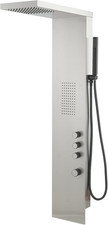 Stainless Steel Shower Panel Tower System - 3 in 1 Brushed Nickel Shower Panel -