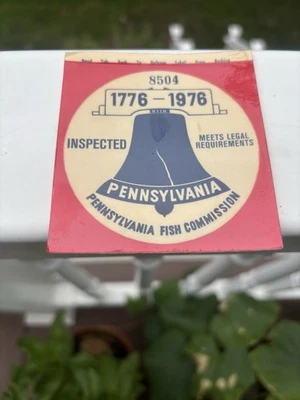 1976 PA Fish Commission Inspection Sticker - Photo 1/2