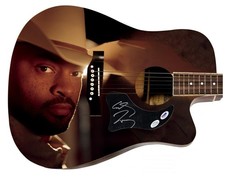 Cowboy Troy Signed 1:1 Signature Edition Graphics Photo Guitar ACOA PSA