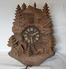 Antique Hand Carved Cuckoo Clock, Chalet Cottage and Deer for Restoration — photo 1