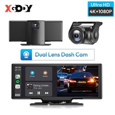 4K Dash Cam 10.26" Portable Car Stereo Radio Wireless Apple Carplay Android Auto