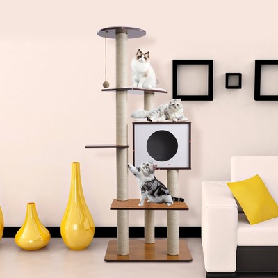 63in Large Cat Tree Tower For Indoor Cats Condo Scratching Post Pet Play House