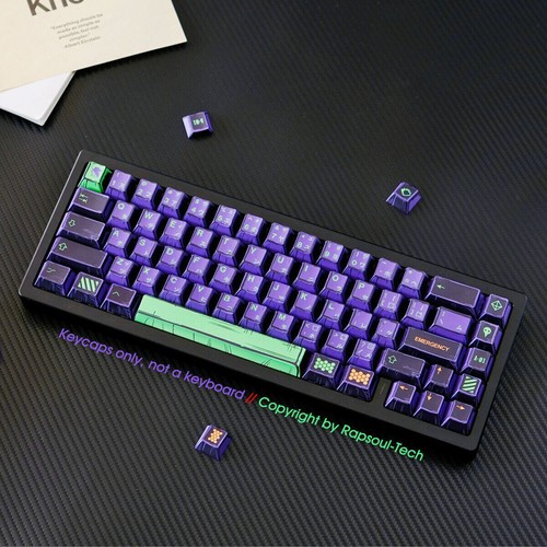 NEON GENESIS EVANGELION EVA01 Mecha-01 Keycaps Set for MX Mechanical Keyboards - Picture 6 of 11
