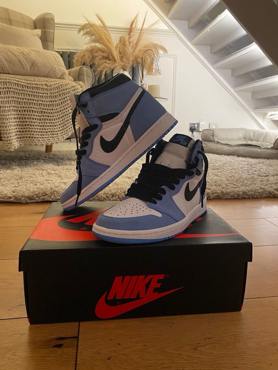 air jordan 1 retro high og white university blue black