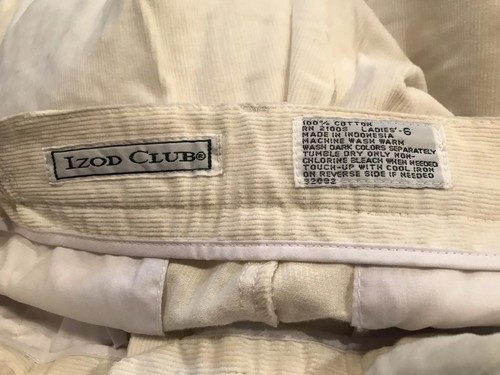 Pantalones cortos IZOD CLUB, talla 6, pana 100 % algodón, Burmuda en ""natural""/marfil. NUEVO. - Imagen 4 de 12