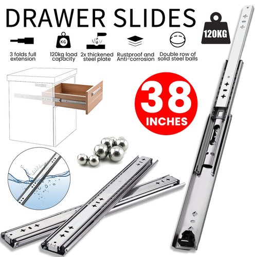 HEAVY DUTY 120KG LOCKING DRAWER SLIDES RUNNERS 350MM-1900MM AU - Picture 17 of 17
