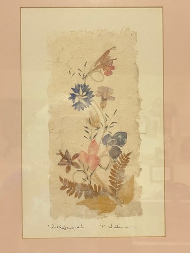 “Wildflowers" Dried Flower Art Framed Pressed Matted Signed By Artist Vintage - Picture 3 of 14