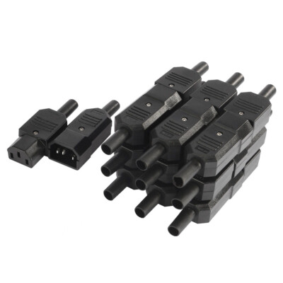 10Pair 10A 3Terminals Panel Mount IEC320 C14 Power Socket C13 Plug Adapter