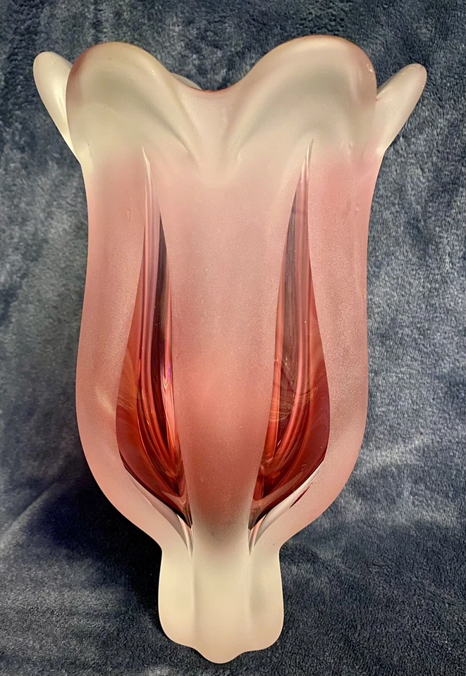 "Florero de colección MCM Josef Hospodka bohemio checo Sklo Union Chribska cristalería 10,5"" H" Foto 4 de 4