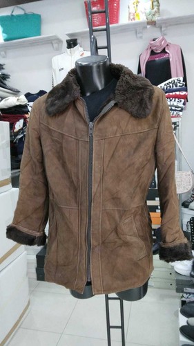 Manteau En Cuir De Mouton Shearling Pascucci - Marron - Taille 48 - Occasion TB