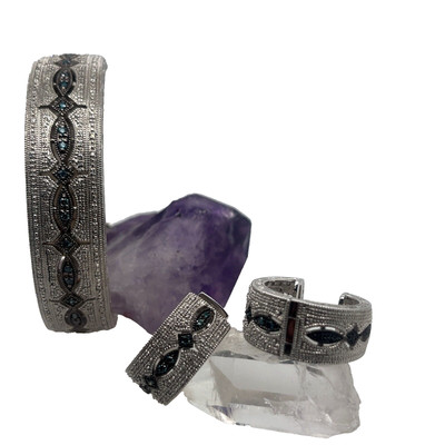 Elegantes Sterlingsilber mit Diamanten Armreif Armband