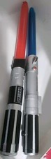 Star Wars Hasbro pair 2009 red and blue lightsaber pre-owned tested with...