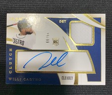 2020 Panini Immaculate Willie Castro Rookie Rc Clearly Clutch Auto Jersey 49/99