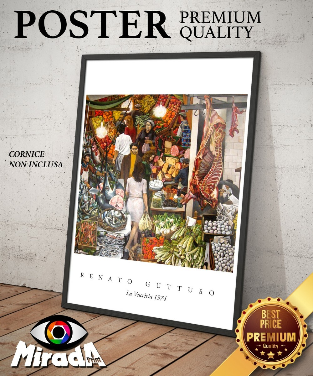 Vucciria Renato Guttuso Quadro Stampa Su Tela - Foto 10