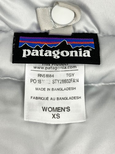 Patagonia Downtown Jacket Light Grey Down Puffer Hooded Women's XS - Picture 2 of 5