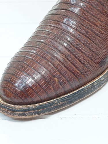 Vintage BILTRITE Noeprene Lizard Cowboy Western dunkelbraun Stiefel Herren Größe 8,5 - Bild 15 von 18
