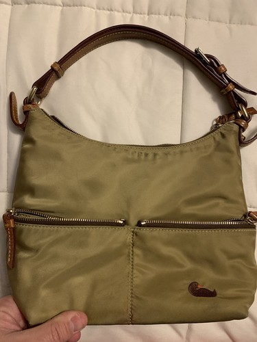 Vintage Dooney & Bourke Womens Beige Purse signature pattern handbag Duck