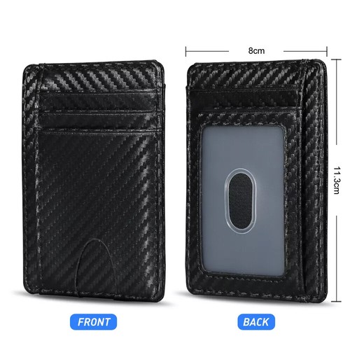 Men Carbon Fiber Credit Card Holder RFID Blocking Slim Wallet Money Purse Thin - Picture 15 of 23