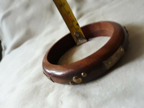 Holz Armreif Messing Akzente Indien - Bild 5 von 5